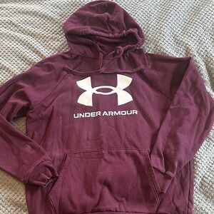 Under Armour Burgundy Hoodie with White Logo